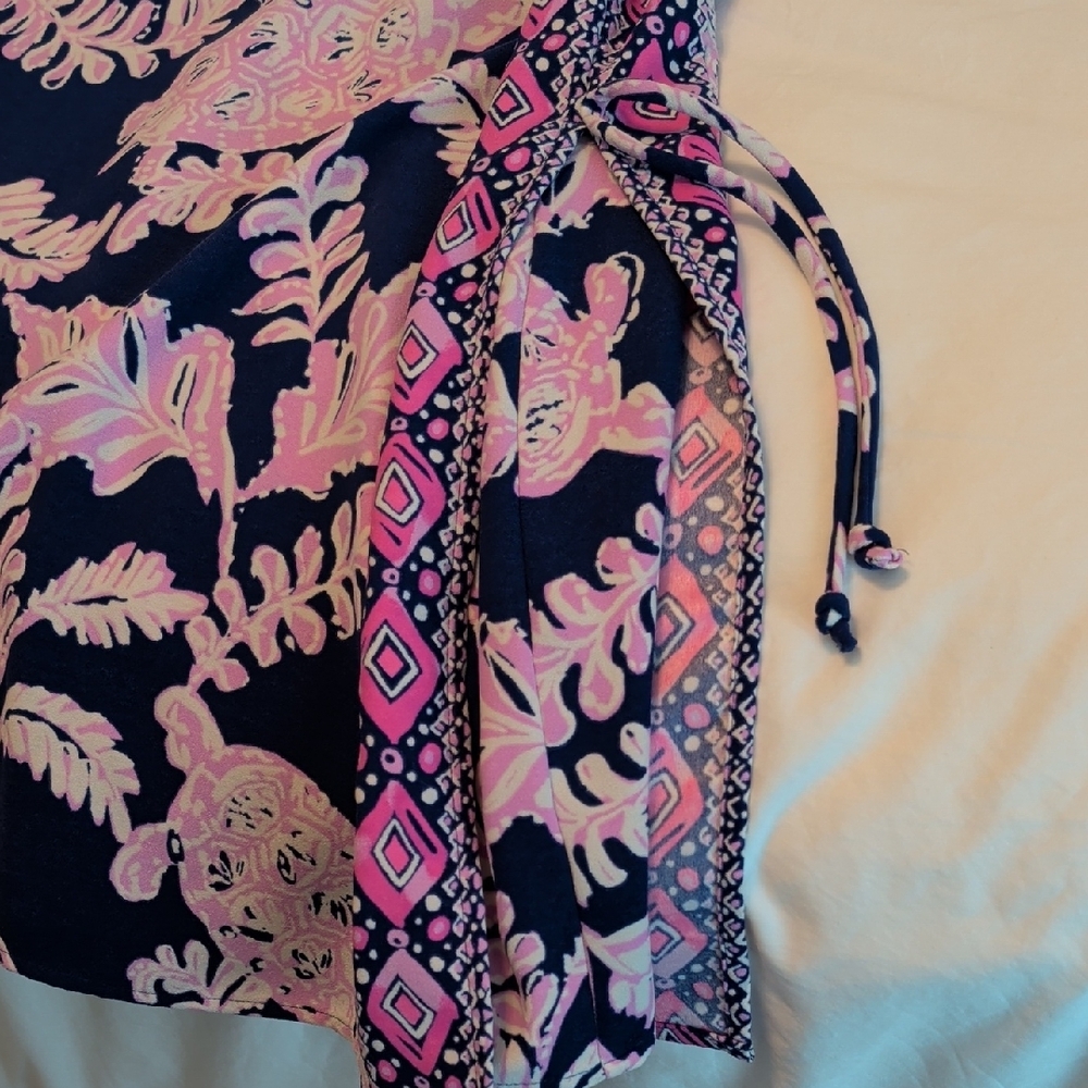 Purple & Light Pink Floral Shift Dress With Shorts Underneath - Picture 5 of 5